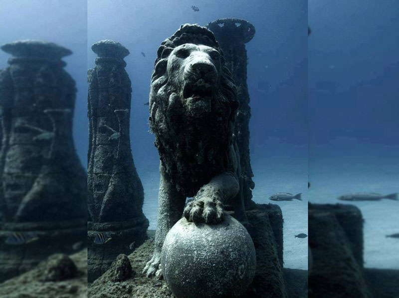 Cleopatra's-underwater-palace,-Egypt-.